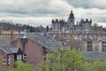 Cityscape of old town Edinburgh with classic Scottish buildings on King Stables Road from Johnston Terrace, Grassmarket, Scotland
