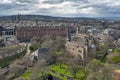Cityscape of old town Edinburgh from Princess Street Gardens, Scotland, UK