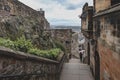 Walkway inside the complex area of Edinburgh Castle, Scotland, UK