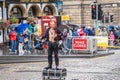 Edinburgh, Scotland, August 8th 2019.Edinburgh Festival Fringe.Street Performer Royalty Free Stock Photo