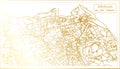 Edinburgh Scotland City Map in Retro Style in Golden Color. Outline Map