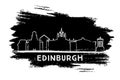 Edinburgh Scotland City Skyline Silhouette. Hand Drawn Sketch Royalty Free Stock Photo