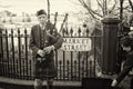 Man playing the Scottish bagpipes