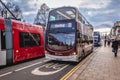 double decker bus on Princes Street in Edinburgh Royalty Free Stock Photo