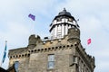 Edinburgh, Scotland, 11 June 2019: Small white tower at Camera Obscura and World of Illusions, a visitor attraction near the old Royalty Free Stock Photo