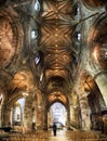 Edinburgh, Scotland - Mai 10, 2022: Ceiling of so called Thistle Chapel in High Kirk - Cathedral of Saint Giles in Old Town of