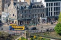 Cityscape Edinburgh at shops Princes Street, Aerial view from castle Royalty Free Stock Photo