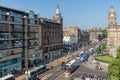 Cityscape Edinburgh at shops Princes Street, Aerial view from Scott Monument Royalty Free Stock Photo