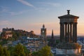 The Edinburgh, Scotland skyline photographed from Calton Hill, a UNESCO World Heritage Site Royalty Free Stock Photo