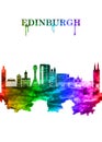 Edinburgh Scotland skyline Portrait Rainbow