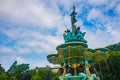 Ross Fountain with Edinburgh Castle in West Princes Street Gardens Royalty Free Stock Photo