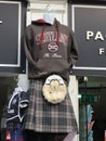 Traditional Scottish Kilt and hoodie in a Shop, Scotland