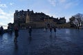 Edinburgh, Scotland UK: the Edinburg Castle seen from Castlehill Royalty Free Stock Photo