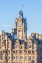 Vertical image of the Balmoral Hotel clock town in Edinburgh