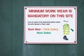 Edinburgh, Scotland / Uk - July 11th 2019: Construction site health and safety work wear sign