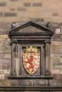 Royal Scottish Lion emblem at Castle, Edinburgh, Scotland.