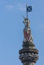 Unicorn on mercat cross, Royal Mile, Edinburgh, Scotland, UK.