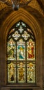 Stained window, six saints, at St Giles Cathedral, Edinburgh, Sc Royalty Free Stock Photo