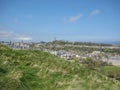 Panoramic view of Calton Hill, general view of monuments on background, in Edinburgh