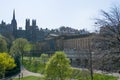 View of The Scottish National Gallery or National Gallery of Scotland, the neoclassical building, in Edinburgh downtown