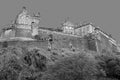 Edinburgh Castle is a historic castle. It stands on Castle Rock, Royalty Free Stock Photo