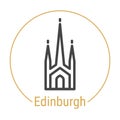 Edinburgh, Scotland Vector Line Icon