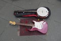 Electric guitar and banjo stringed instruments