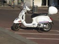 white Italian Vespa scooter motorcycle Royalty Free Stock Photo