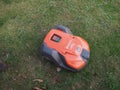 Husqwarna auto mower lawn mower machine Royalty Free Stock Photo