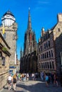 Tolbooth Kirk bell tower at Royal Mile in Edinburgh, Scotland, UK Royalty Free Stock Photo