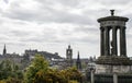 Edinburgh view over historic city from Calton Hill Monument