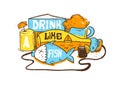 Ediom illustration Drink like a fish