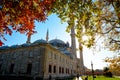 Edirne Selimiye Mosque at autumn or fall in the morning