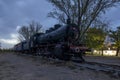 Edirne train station Karaagac, Edirne, Turkey. Historic steam locomotive. It is exhibited in front of the old railway station Royalty Free Stock Photo