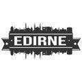 Edirne Turkey Asia Icon Vector Art Design Skyline Flat City Silhouette Editable Template Royalty Free Stock Photo