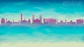 Edirne Turkey City Skyline vector Silhouette. Broken Glass Abstract Geometric Dynamic Textured. Banner Background. Colorful Shape