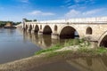 Medieval Bridge from period of Ottoman Empire over Meric River in city of Edirne, East Thrace, Tur Royalty Free Stock Photo