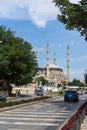 Outside view of Selimiye Mosque Built between 1569 and 1575 in city of Edirne, East Thrace, Turke Royalty Free Stock Photo