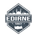 Edirne Turkey Travel Stamp Icon Skyline City Design. Vector Seal Passport.