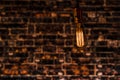 Edison Bulb in an Industrial Setting Royalty Free Stock Photo