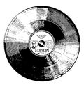 Edison disk record, vintage illustration Royalty Free Stock Photo