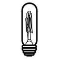 Edison lamp. Vector illustration in outline style