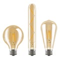 Edison light set. Realistic vector bulb decoration