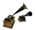 Edison phonograph sound recorder and player gramophone isolated Royalty Free Stock Photo