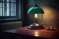 Edison table lamp in the interior Vintage effect style picture. Minimal concept.