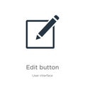 Edit button icon vector. Trendy flat edit button icon from user interface collection isolated on white background. Vector Royalty Free Stock Photo