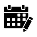 Edit calendar glyph flat vector icon Royalty Free Stock Photo