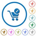 Edit cart items icons with shadows and outlines Royalty Free Stock Photo