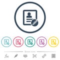 Edit contact flat color icons in round outlines