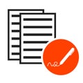 Edit Data - Papers with Pencil icon Royalty Free Stock Photo